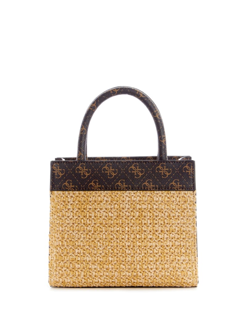 Guess Kasinta Raffia Mini Tassen Dames Bruin | 7036-FTEMW