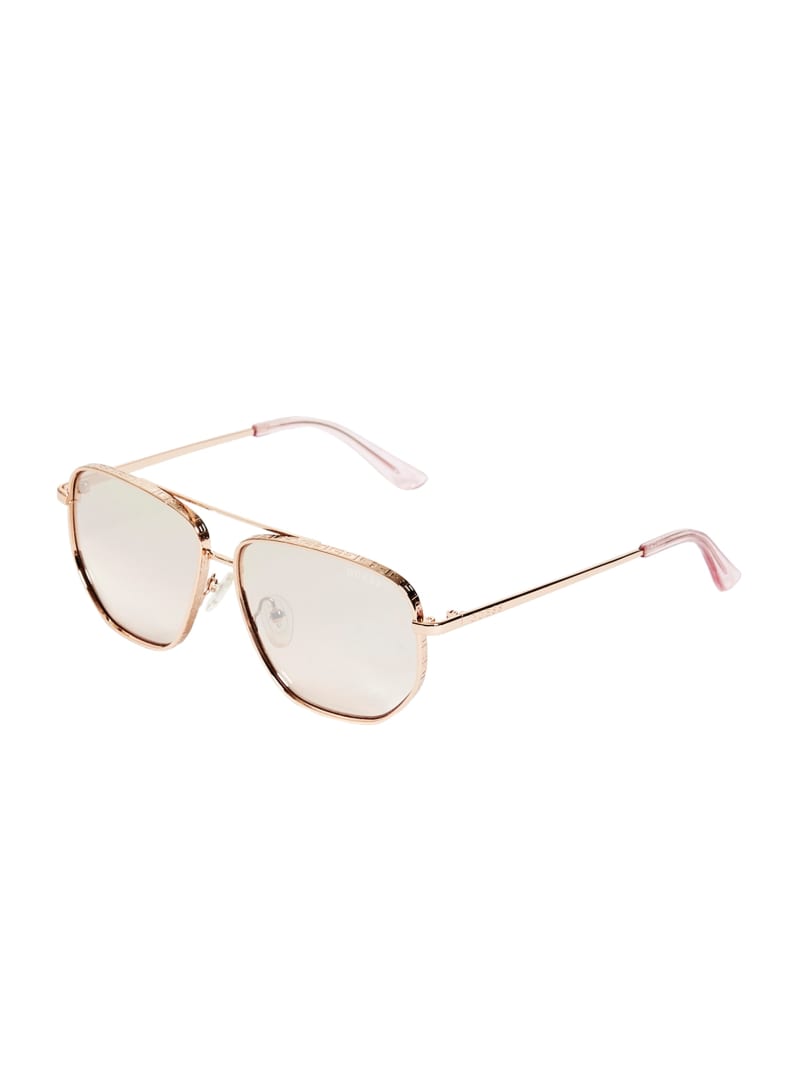 Guess Kelly Aviator Zonnebril Dames Roze Goud | 8457-LDHGK