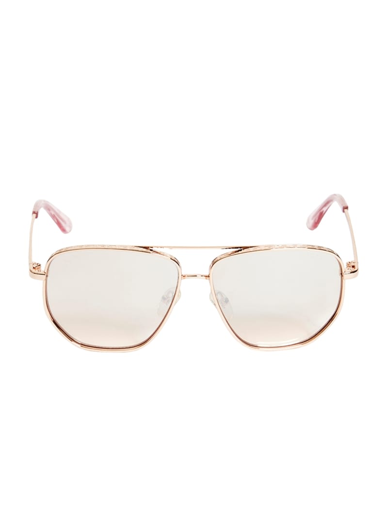 Guess Kelly Aviator Zonnebril Dames Roze Goud | 8457-LDHGK