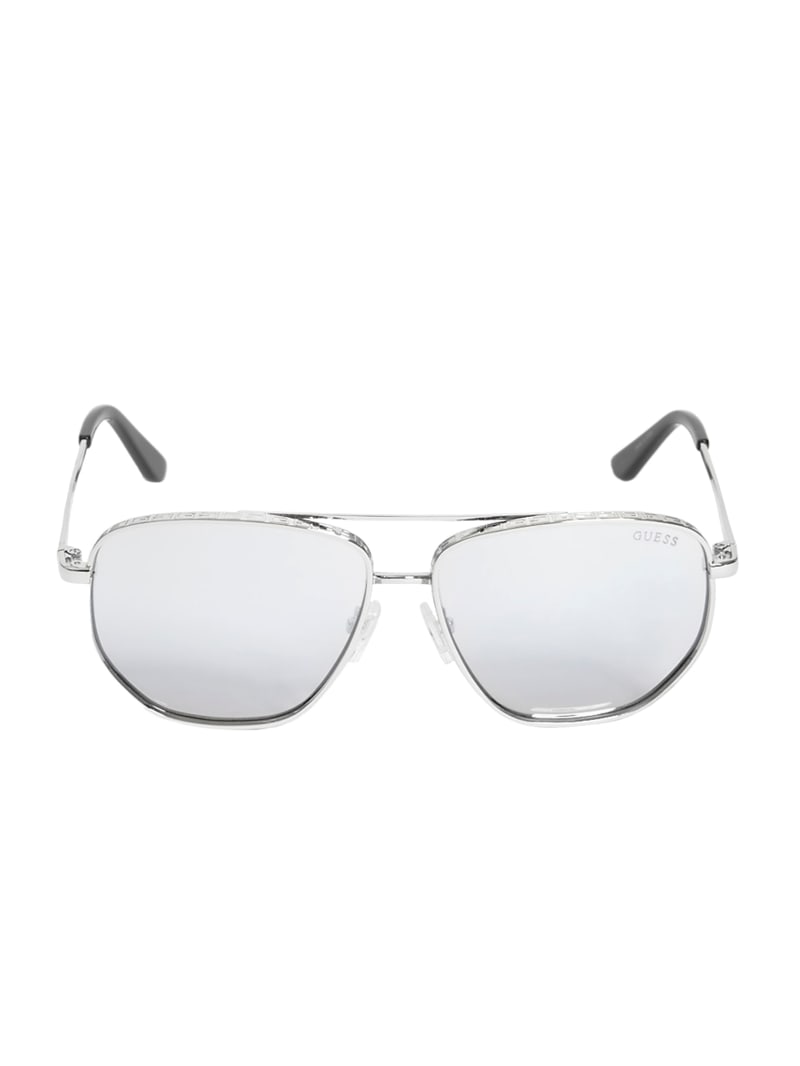 Guess Kelly Aviator Zonnebril Dames Zilver | 9865-DRMHU