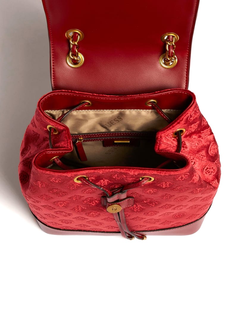 Guess Kimi Velvet Rugzak Dames Rood | 8142-SIYMZ