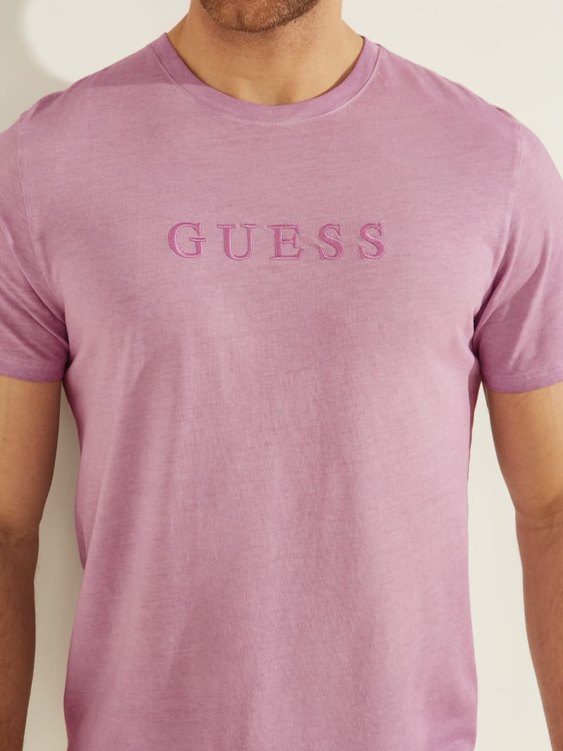 Guess Klassieke Pima Washed Logo Tee T-shirts Heren Paars | 5871-BSDYW