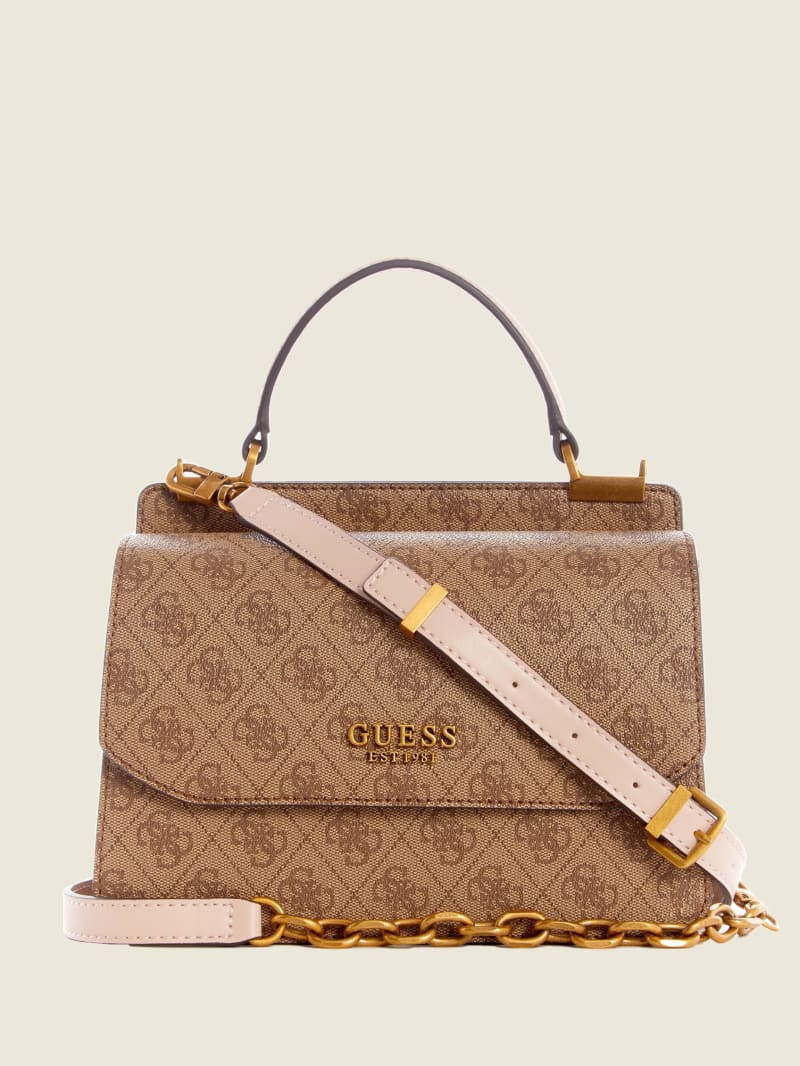 Guess Kristle Logo Handle Crossbodytassen Dames Bruin | 9360-UEOSI