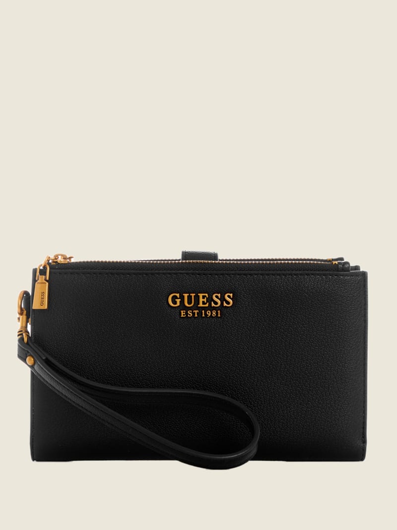 Guess Kristle Zip Organizer Portefeuille Dames Zwart | 7620-STQAE