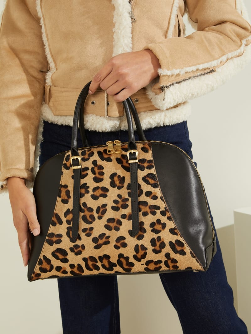 Guess Lady Luxe Leren Dome Tote Tassen Dames Leopard | 4170-RMIHF