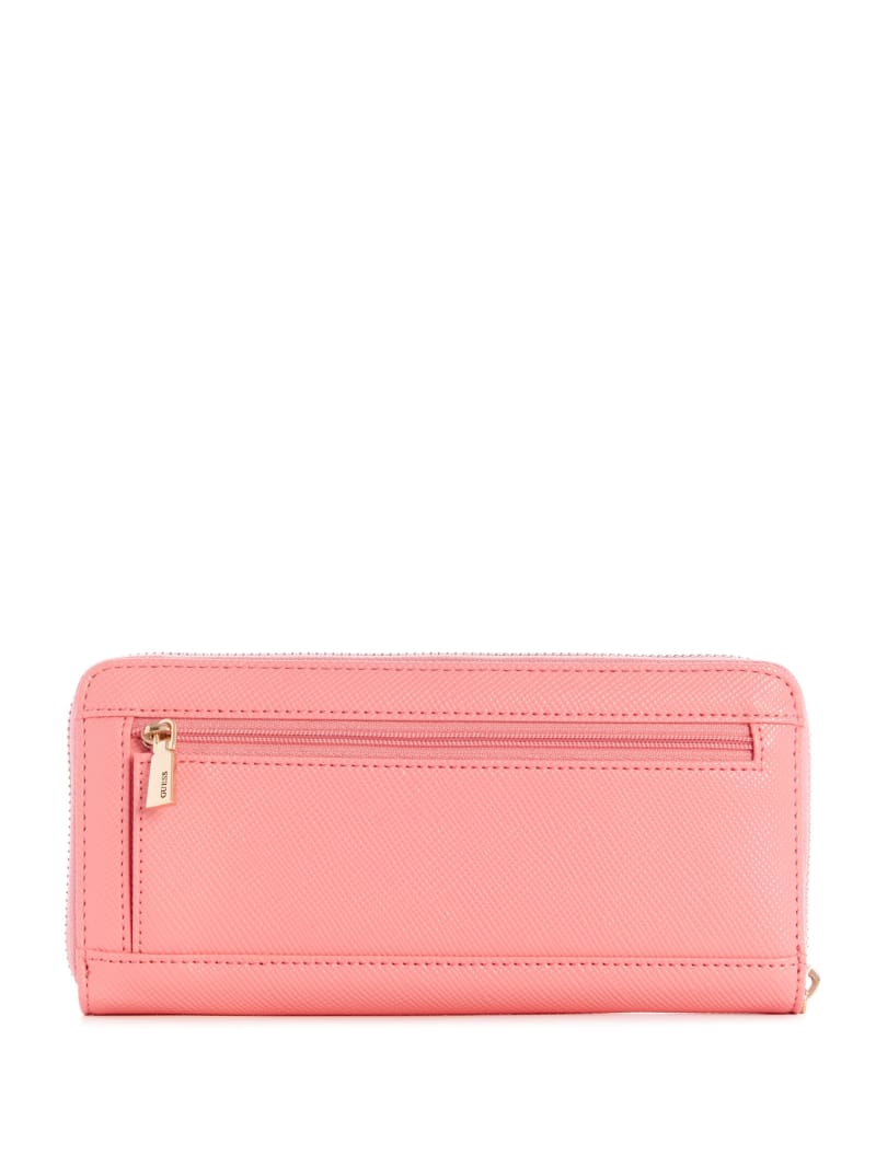 Guess Laurel Large Zip-Around Portefeuille Dames Roze | 0156-QPZYL