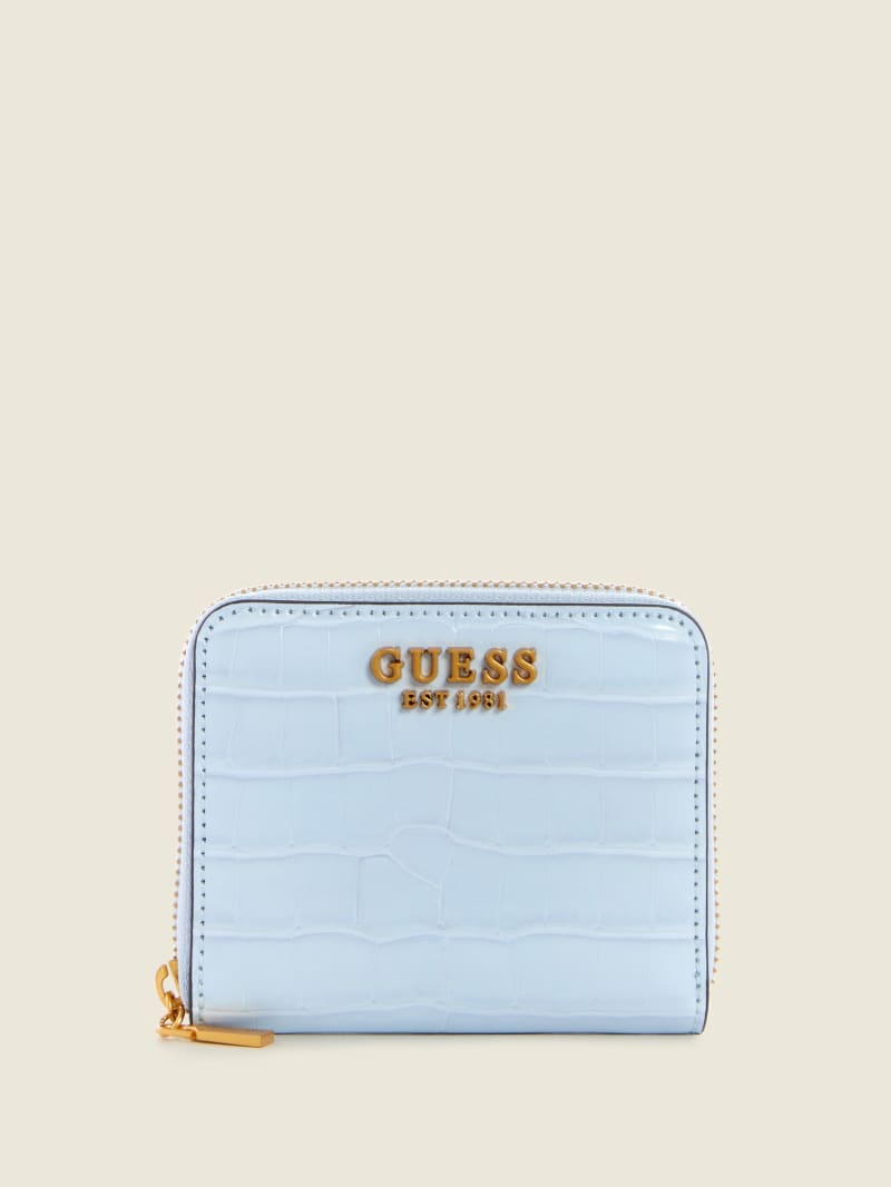 Guess Laurel Small Zip-Around Portefeuille Dames Blauw | 2348-NQHRC