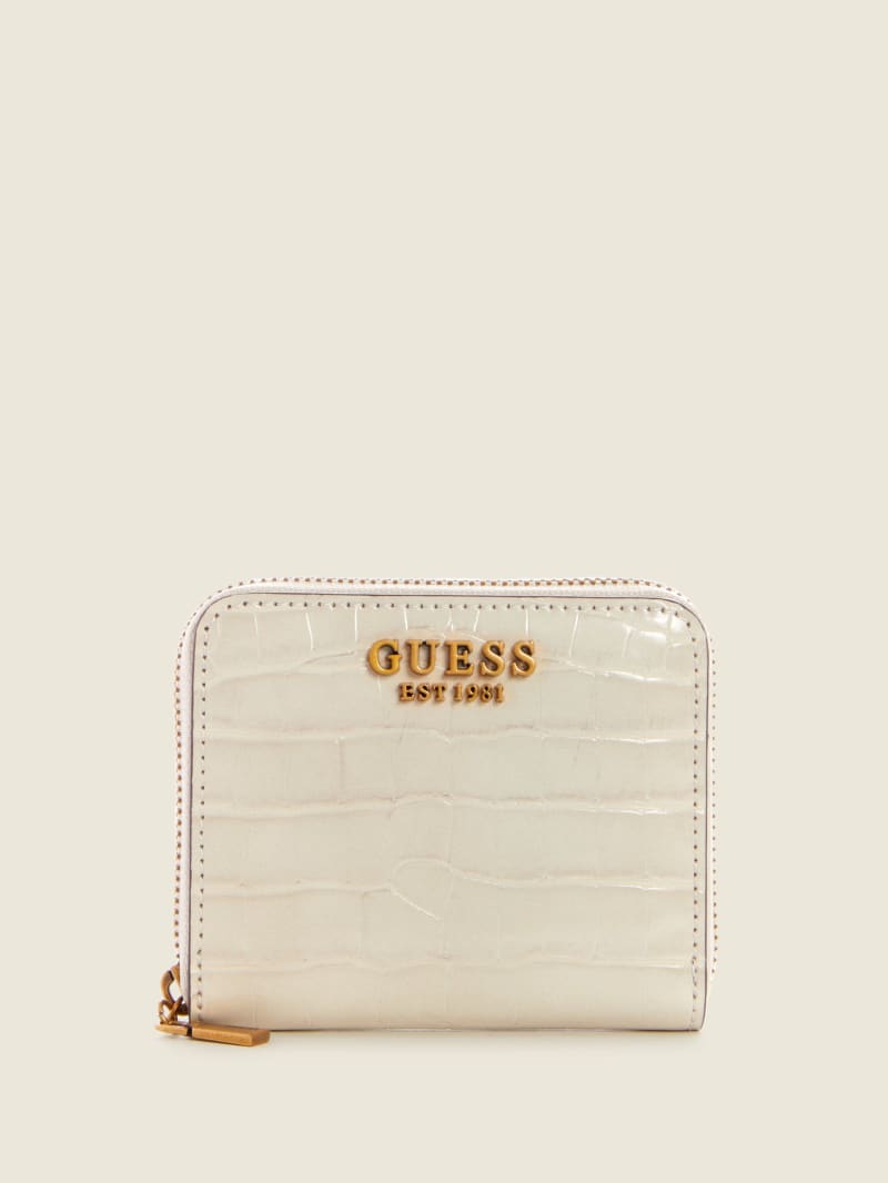 Guess Laurel Small Zip-Around Portefeuille Dames Bruin | 7820-BGQUX