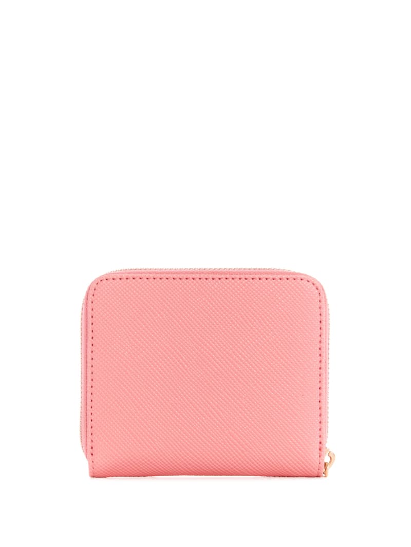 Guess Laurel Small Zip-Around Portefeuille Dames Roze | 8295-QFGWL