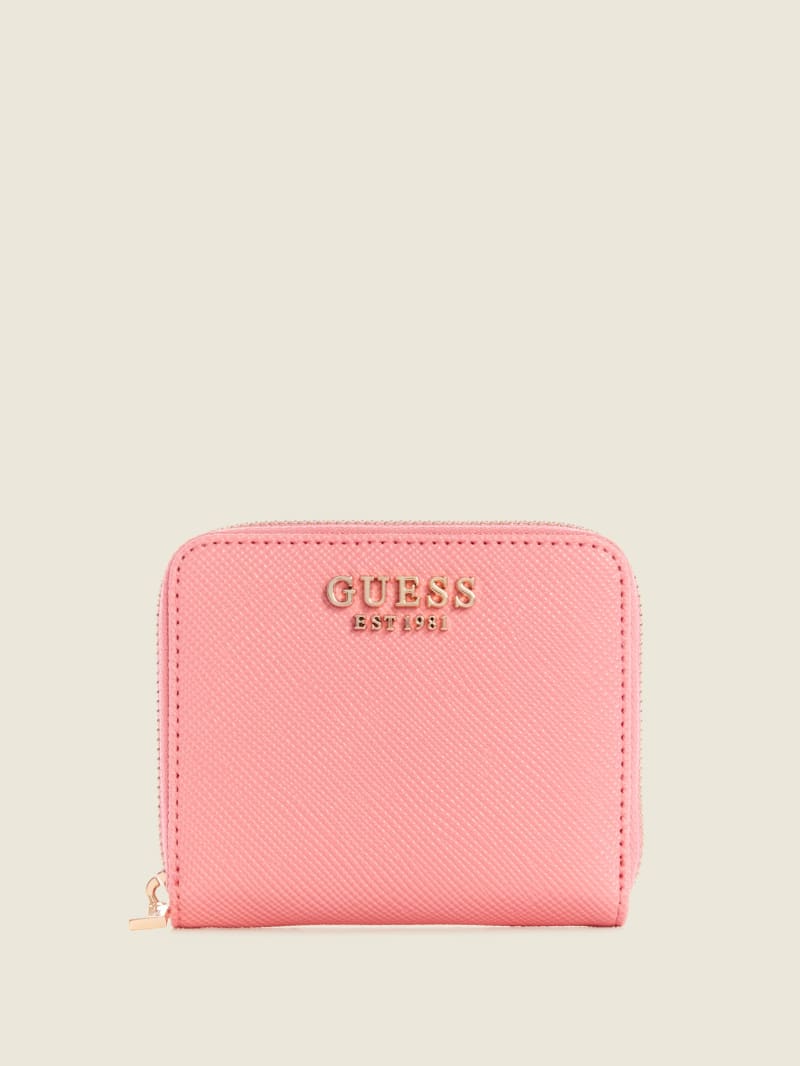 Guess Laurel Small Zip-Around Portefeuille Dames Roze | 8295-QFGWL