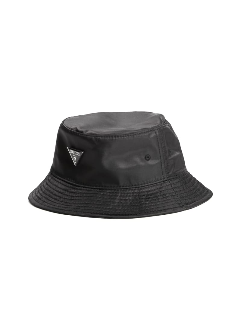 Guess Logo Emblem Nylon Bucket Hoeden Dames Zwart | 4587-OZXIB