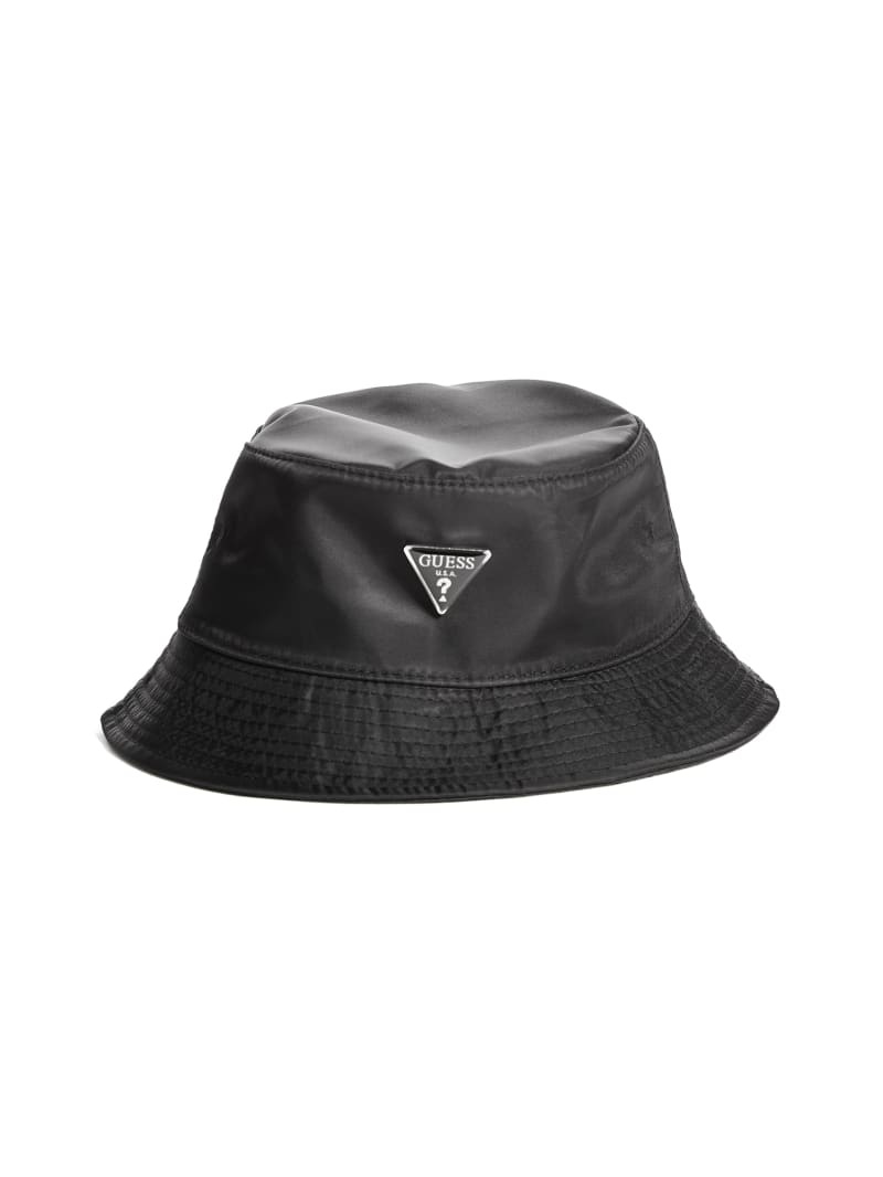 Guess Logo Emblem Nylon Bucket Hoeden Dames Zwart | 4587-OZXIB