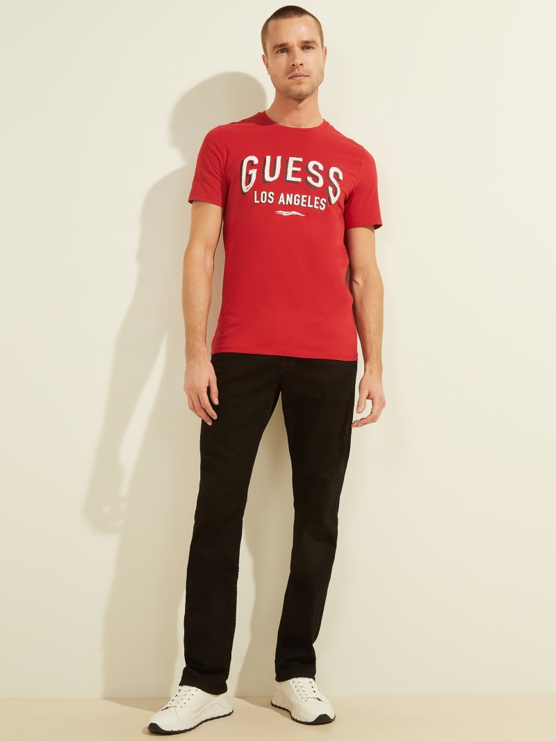 Guess Logo Tee T-shirts Heren Rood | 2985-CLUBY