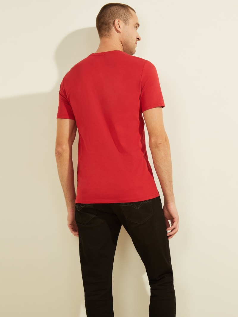 Guess Logo Tee T-shirts Heren Rood | 2985-CLUBY