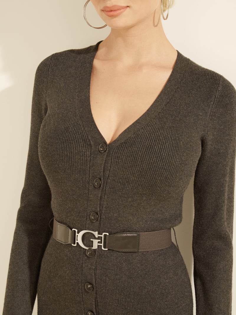 Guess Luis Belted Cardigan Jurken Dames Diepgrijs | 5308-IBDXT