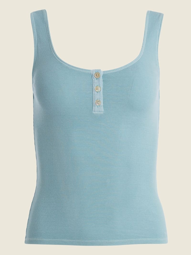 Guess Lyra Henley Tank Topjes Dames Blauw | 1306-XYACD