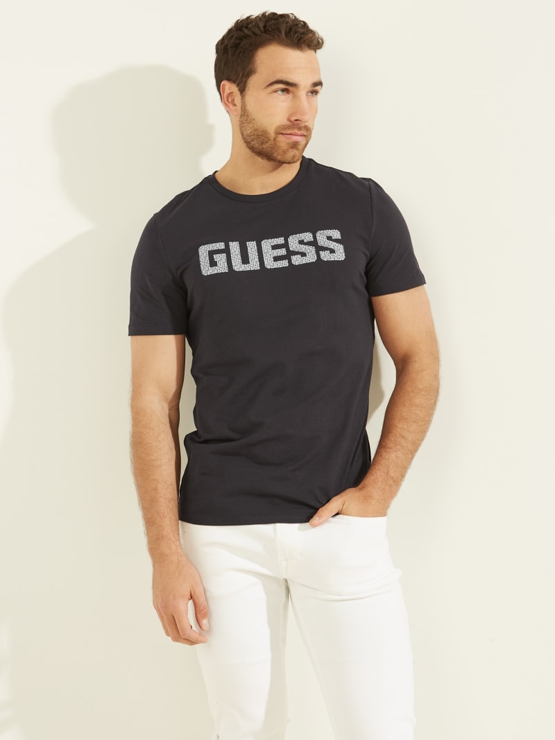 Guess Magick Logo Tee T-shirts Heren Zwart | 1830-PEUJV