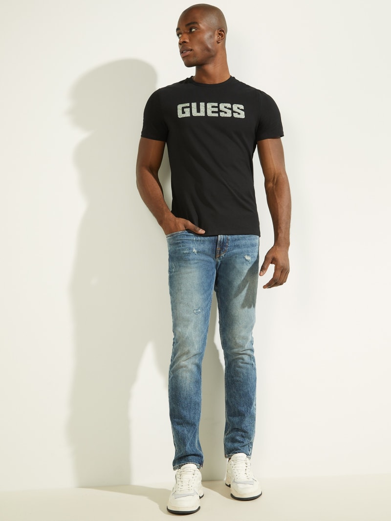 Guess Magick Logo Tee T-shirts Heren Zwart | 3857-HVRTA