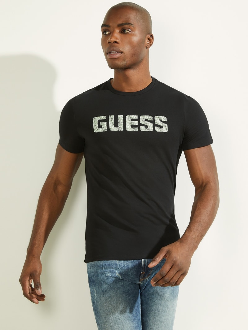 Guess Magick Logo Tee T-shirts Heren Zwart | 3857-HVRTA