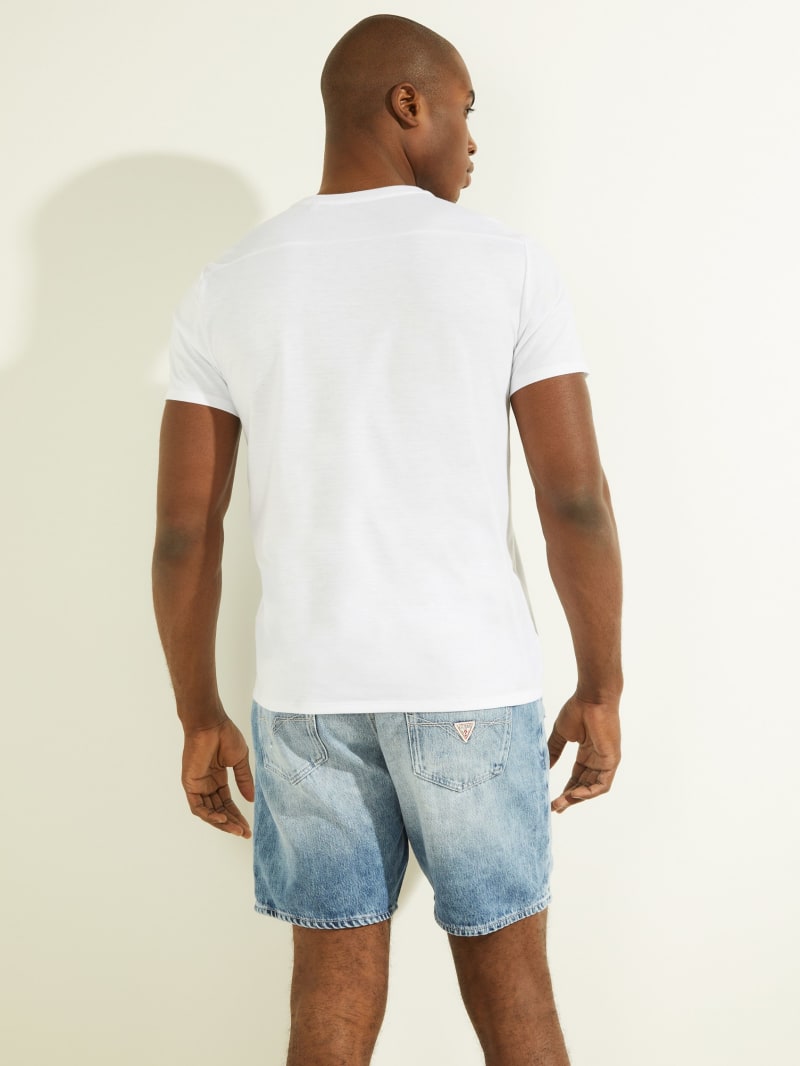 Guess Mason Yoke V-Neck Tee T-shirts Heren Wit | 2650-HLJOA