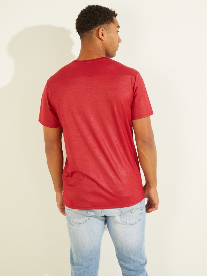 Guess Mason Yoke V-Neck Tee T-shirts Heren Rood | 2687-OKEQU