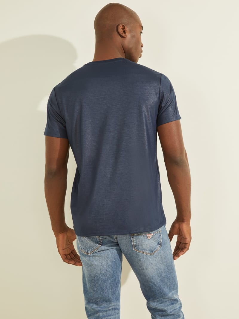 Guess Mason Yoke V-Neck Tee T-shirts Heren Paars | 6914-VLDTJ