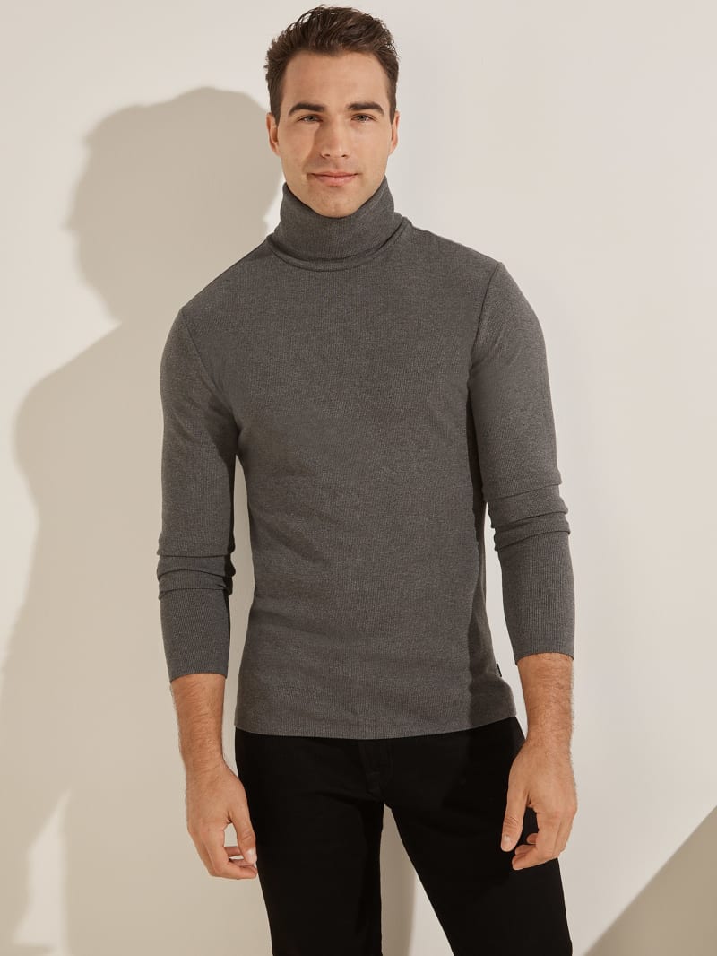 Guess Mateo Turtleneck Tee Hoodie Heren Zwart | 9281-IKBUX