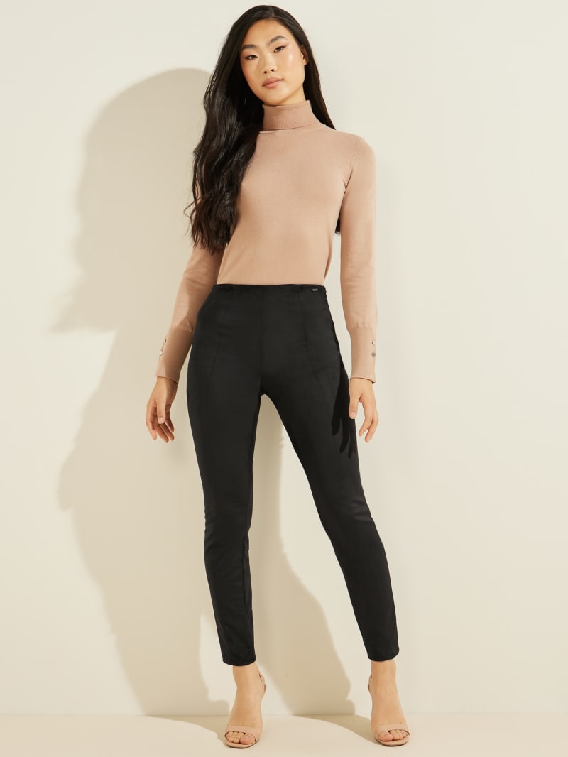 Guess Maya Faux-Suede Leggings Broek Dames Zwart | 2196-KQCNG