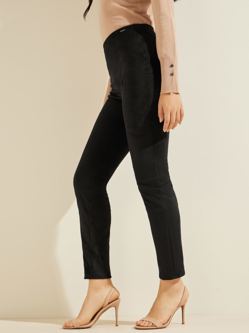 Guess Maya Faux-Suede Leggings Broek Dames Zwart | 2196-KQCNG