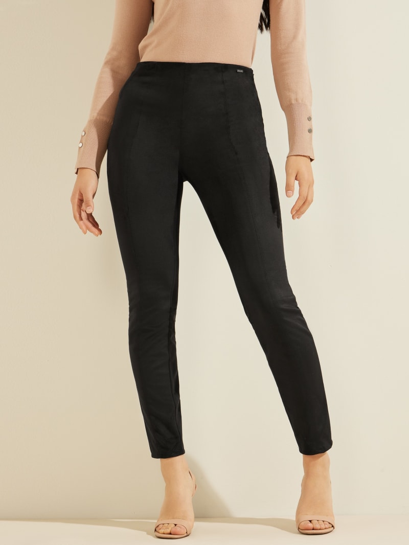 Guess Maya Faux-Suede Leggings Broek Dames Zwart | 2196-KQCNG