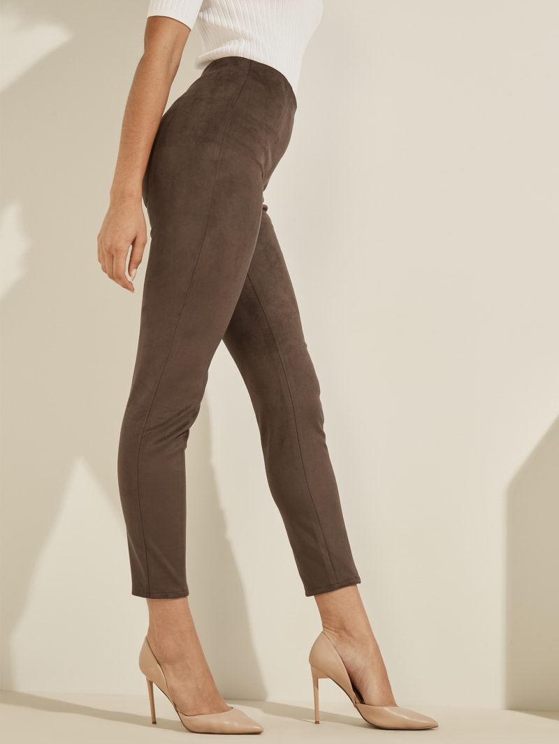 Guess Maya Faux-Suede Leggings Broek Dames Donkerkoffie | 5836-YSXRU