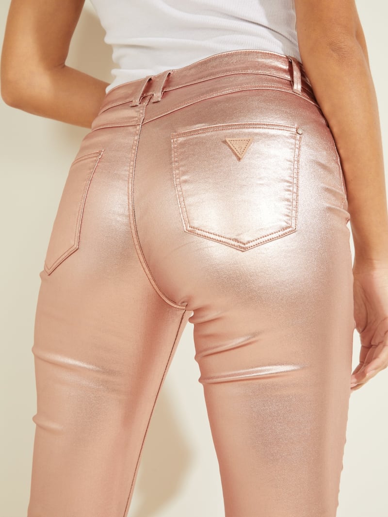 Guess Metallic 1981 Skinny Broek Dames Roze Goud | 8072-LCNOF