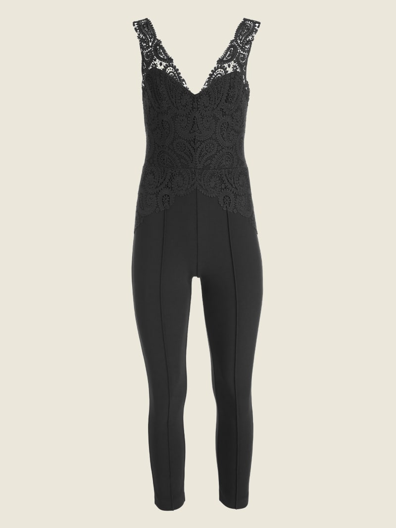 Guess Millie Macrame Jumpsuit Jurken Dames Zwart | 2408-ZBEWM