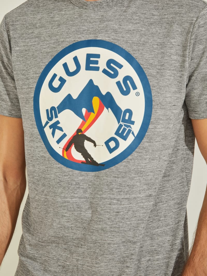 Guess Mountian Ski Tee T-shirts Heren Grijs | 8362-KCDVN