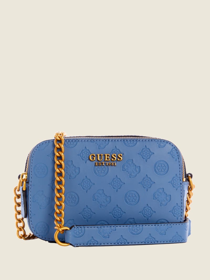 Guess Noelle Logo Camera Crossbodytassen Dames Lichtturkoois | 3297-TBXJF