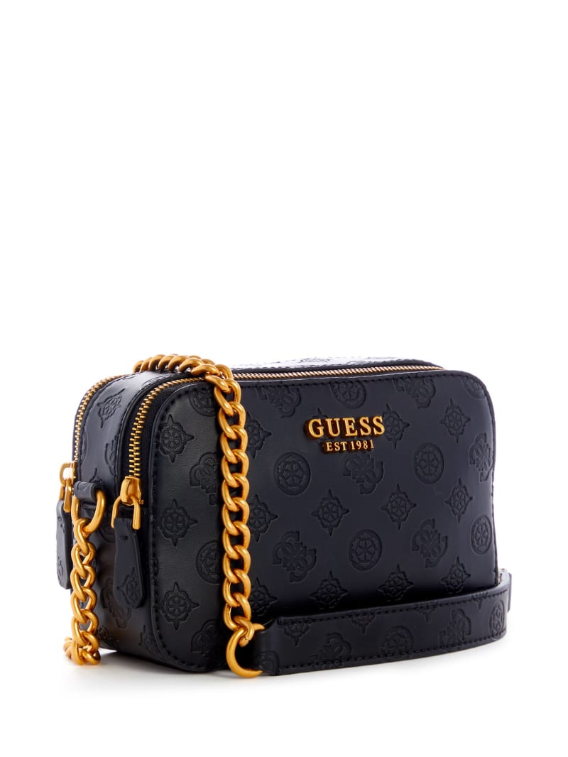 Guess Noelle Logo Camera Crossbodytassen Dames Zwart | 5402-GQAFJ