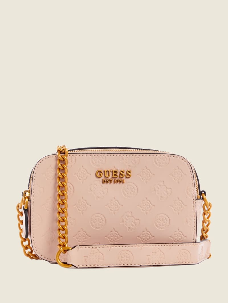 Guess Noelle Logo Camera Crossbodytassen Dames Roze | 8451-IAECX