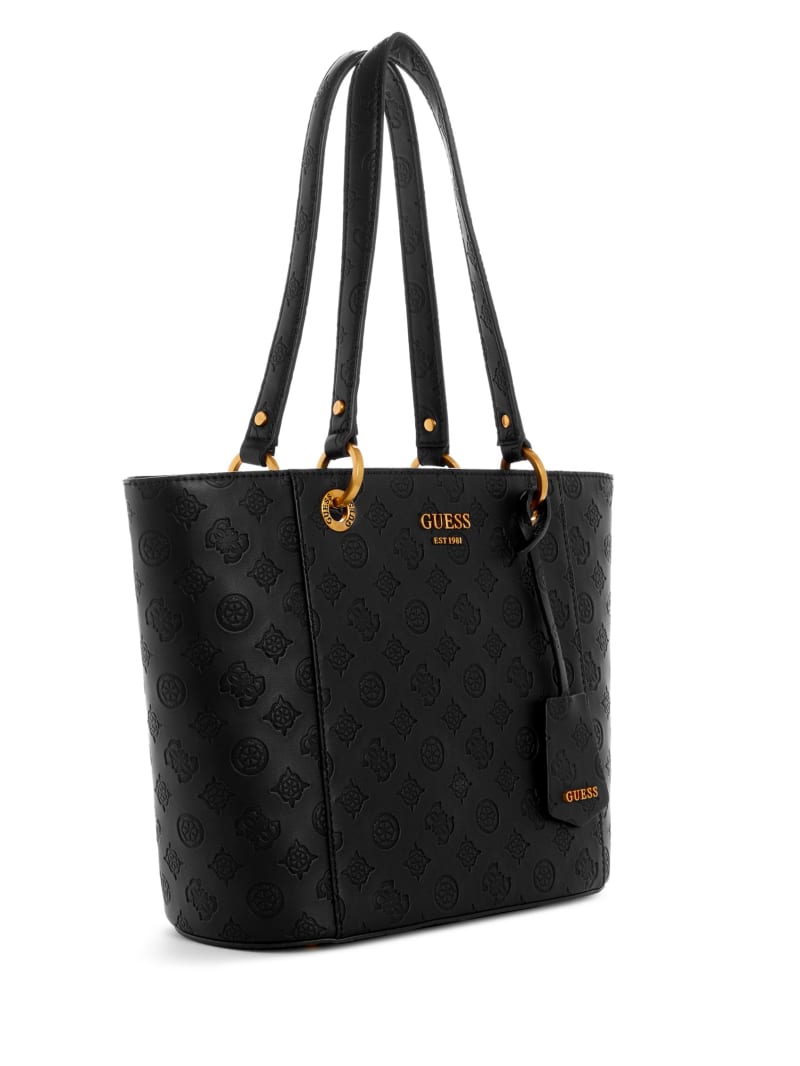 Guess Noelle Small Elite Tote Tassen Dames Zwart | 6204-IYQZF