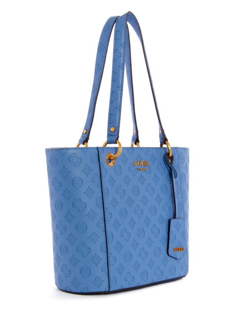 Guess Noelle Small Elite Tote Tassen Dames Blauw | 9538-XGJHW