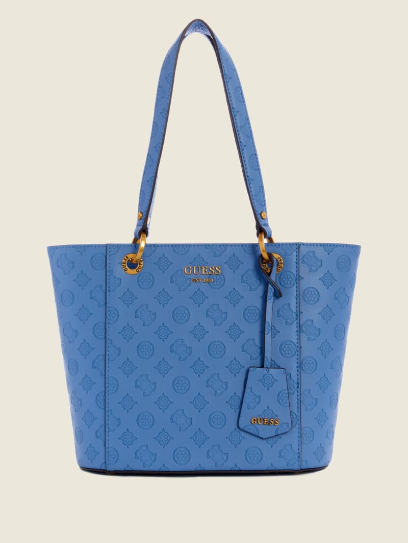 Guess Noelle Small Elite Tote Tassen Dames Blauw | 9538-XGJHW