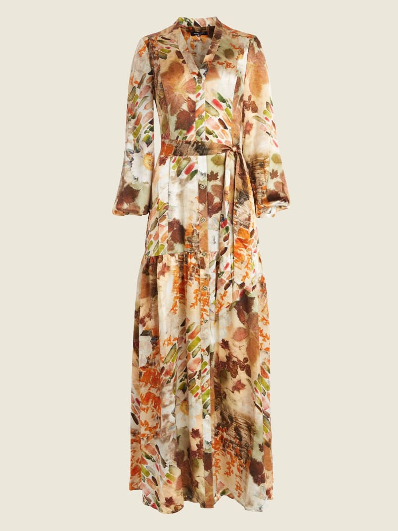 Guess Nomad Silk Maxi Jurken Dames Bloemen | 3278-FGSUB