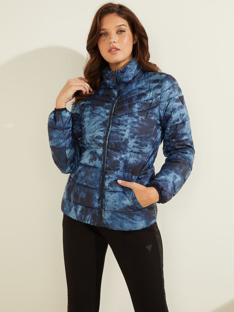 Guess Ottavia Puffer Jassen Dames Blauw | 1269-FALVK