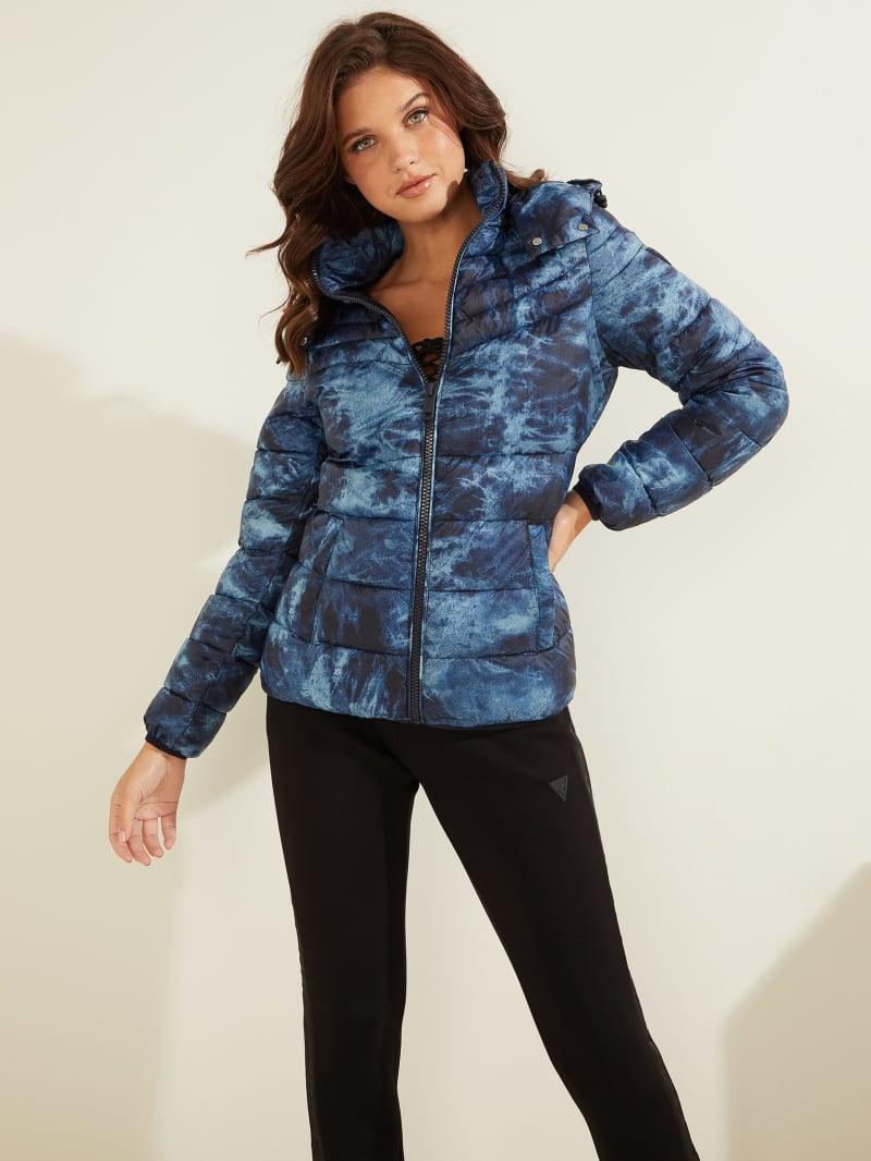 Guess Ottavia Puffer Jassen Dames Blauw | 1269-FALVK