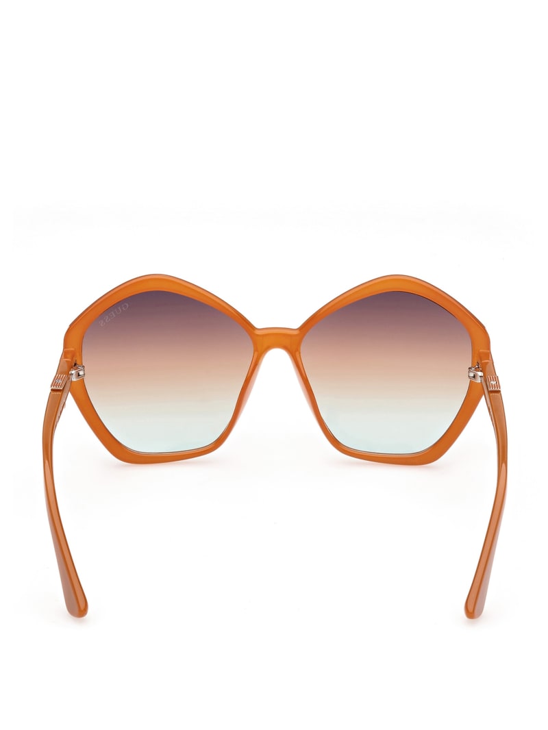 Guess Oversized Geometric Logo Zonnebril Dames Oranje | 9856-IOAQY