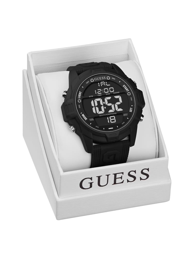 Guess Oversized Siliconen Analog and Digitaal Horloge Heren Zwart | 9258-JELKI