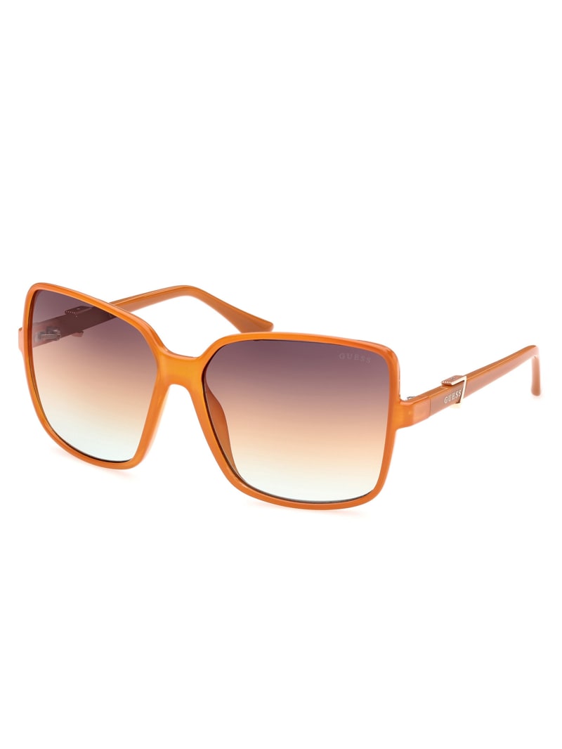 Guess Oversized Square Logo Zonnebril Dames Oranje | 8591-YFMED