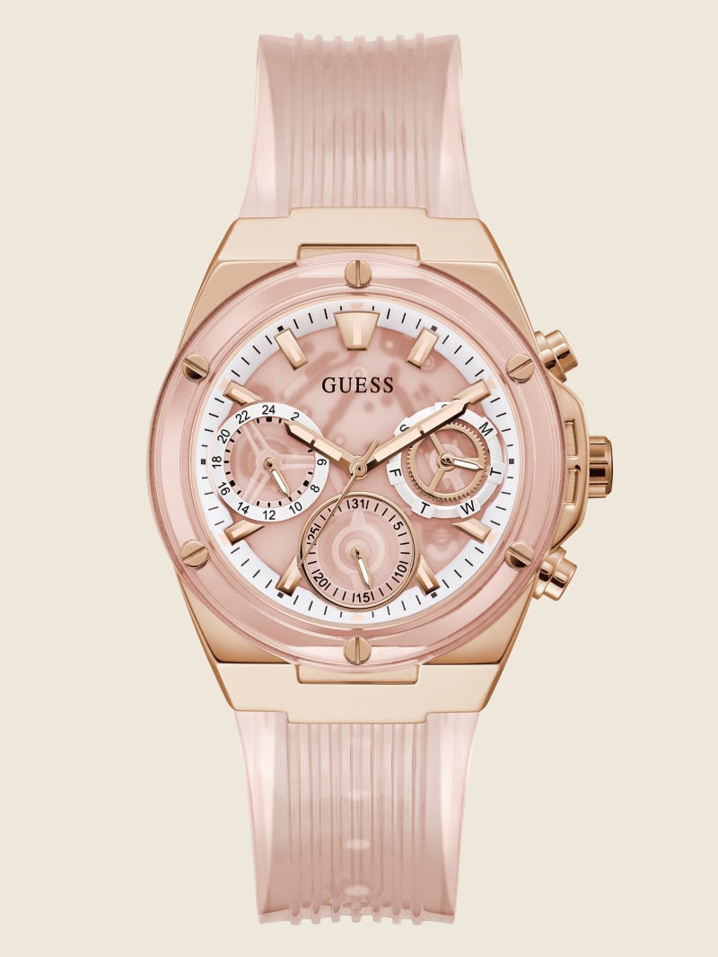 Guess Pink Transparent Multifunctioneel Horloge Dames Roze | 5143-XSZJW