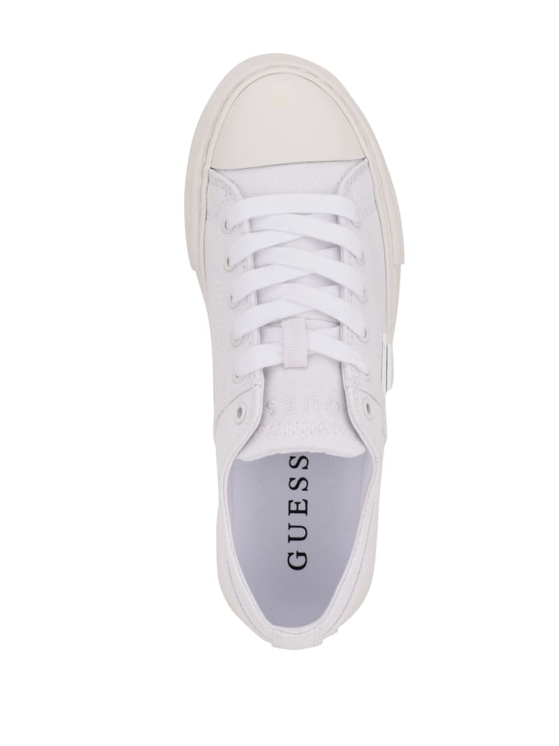 Guess Pranze Low-Top Canvas Sneakers Dames Wit | 0936-SMGNI