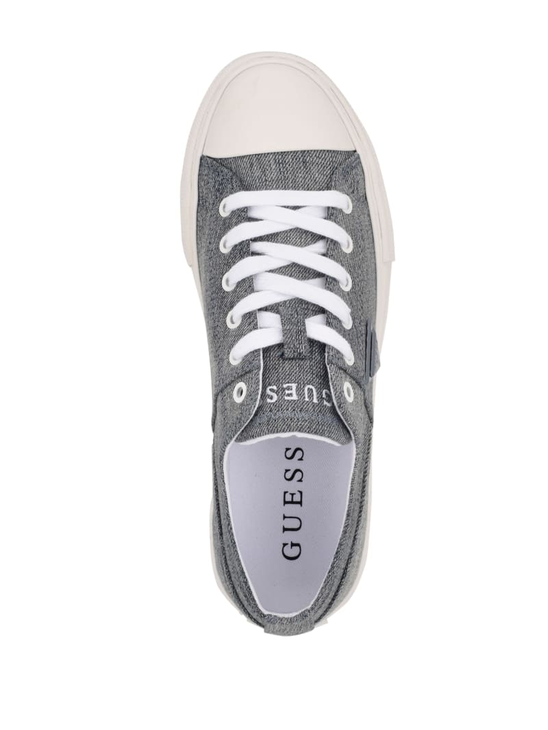 Guess Pranze Low-Top Canvas Sneakers Dames Blauw | 1925-XUMWO