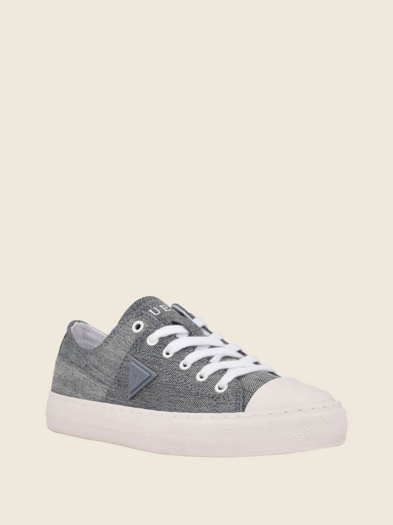 Guess Pranze Low-Top Canvas Sneakers Dames Blauw | 1925-XUMWO